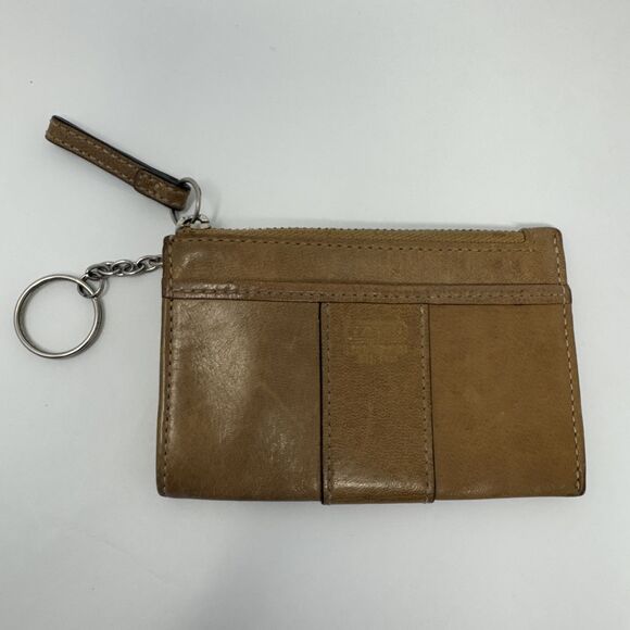 Vintage Coach RARE Leather Ware Keychain Card Holder Main Pocket tan brown - Picture 1 of 8